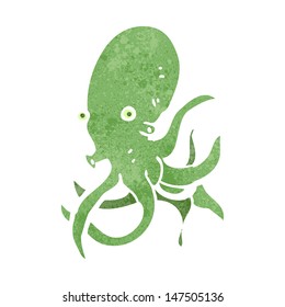 pulpo de dibujos animados retro