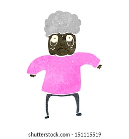 retro cartoon old lady