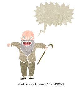retro cartoon old man shouting