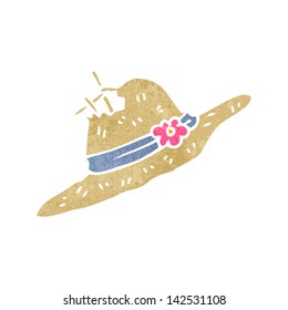 retro cartoon old straw hat
