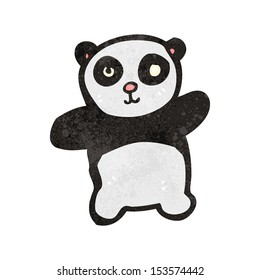 panda de dibujos animados retro