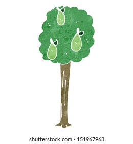 retro cartoon pear tree
