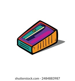 Retro cartoon pencil sharpener, vector