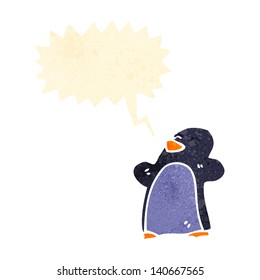 retro cartoon penguin