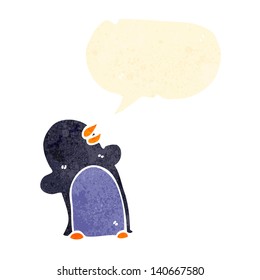 retro cartoon penguin
