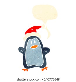 retro cartoon penguin