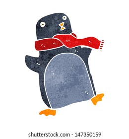 retro cartoon penguin
