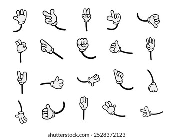 Retro Cartoon People Hand Set