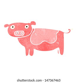 cerdo de dibujos animados retro