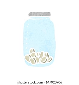 retro cartoon pill jar