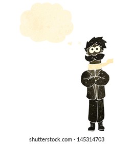 retro cartoon pilot man