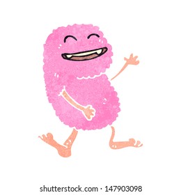 retro cartoon pink cloud monster