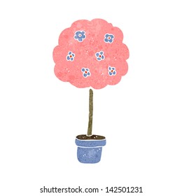 retro cartoon pink decorative tree