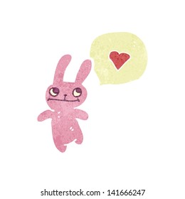 retro cartoon pink rabbit