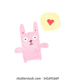 retro cartoon pink rabbit