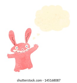 retro cartoon pink rabbit