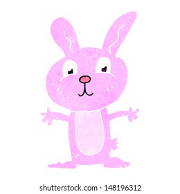 retro cartoon pink rabbit