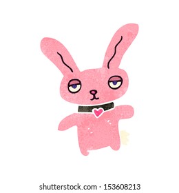 retro cartoon pink rabbit