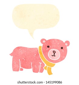 retro cartoon pink teddy bear