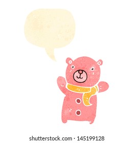retro cartoon pink teddy bear