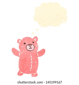 retro cartoon pink teddy bear