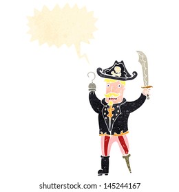 capitán de pirata de dibujos retro