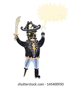 retro cartoon pirate captain