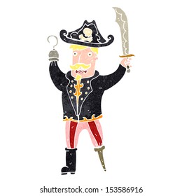 capitán de pirata de dibujos retro