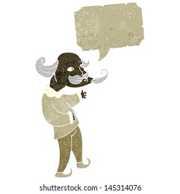 dramaturgo retro de dibujos animados con burbuja de habla