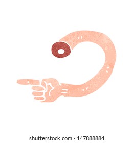brazo señalador de dibujos animados retro