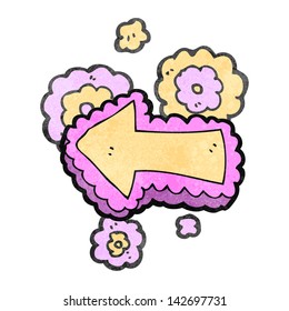 flecha de apuntación de dibujos animados retro