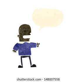 retro cartoon pointing bald man