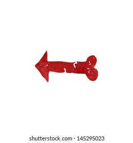 flecha con forma de hueso de dibujos animados retro