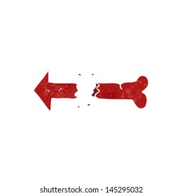 retro cartoon pointing halloween bone symbol