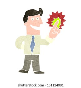 retro cartoon pointing man