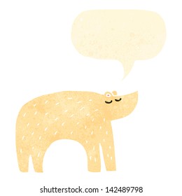 retro cartoon polar bear with speech bubble