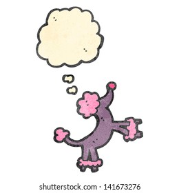 retro cartoon poodle with thought bubble