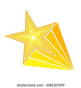 Retro cartoon pop art comic style shooting star. Vector illustration, eps 10