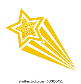 Retro Cartoon Pop Art Comic Style Shooting Star. Vector Illustration, Eps 10