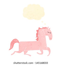 retro cartoon prancing horse