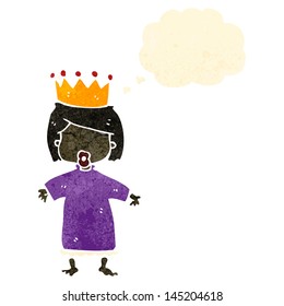 princesa de dibujos animados retro con corona