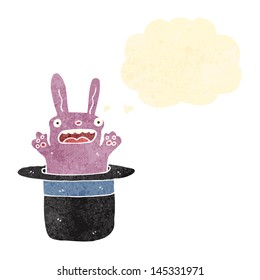 retro cartoon rabbit in hat trick