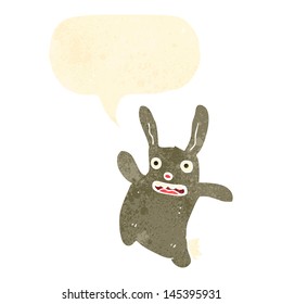retro cartoon rabbit with speech bubble