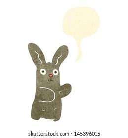 retro cartoon rabbit with speech bubble