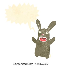 retro cartoon rabbit with speech bubble