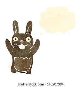 retro cartoon rabbit with thought bubble