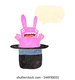 retro cartoon rabbit in top hat