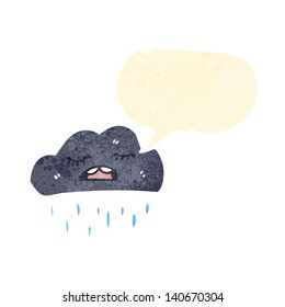 retro cartoon rain cloud