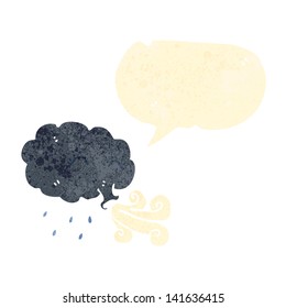 retro cartoon rain cloud