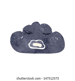 nube de lluvia de dibujos retro